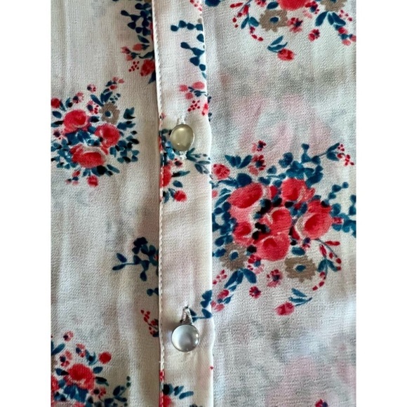 Women’s South Western Wrangler Style Floral Button Up Blouse/Top Size Medium - Picture 13 of 16